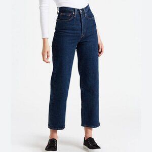 Levi's Ribcage Straight Dark Wash Denim Jeans Wellthread Sustainable High Rise